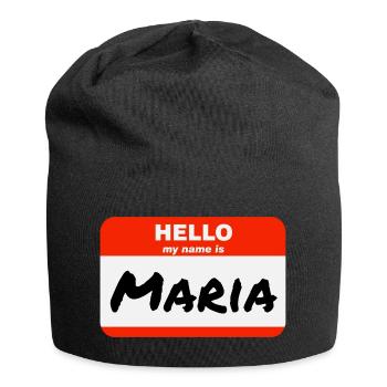 Bonjour, je m’appelle Maria Étiquette Étiquette Étiquette - Bonnet en jersey - noir - Devant
