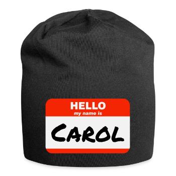 Bonjour mon nom est Carol Étiquette Étiquette - Bonnet en jersey - noir - Devant