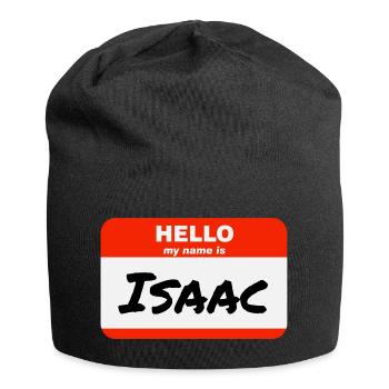 Bonjour, je m’appelle Isaac Étiquette Nom Étiquette - Bonnet en jersey - noir - Devant