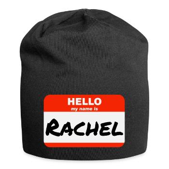 Bonjour, je m’appelle Rachel Étiquette Nom Étiquette - Bonnet en jersey - noir - Devant