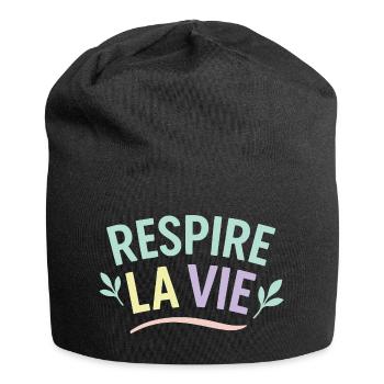 Respire la Vie - Bonnet en jersey - noir - Devant