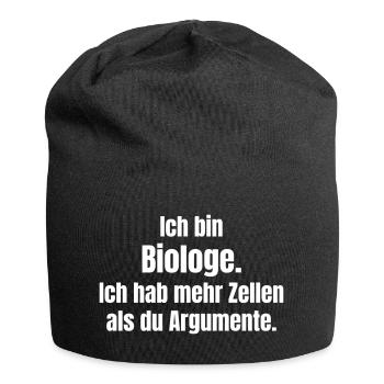 Biologie Spruch Mehr Zellen Argumente - Jersey-Beanie - Schwarz - Vorne