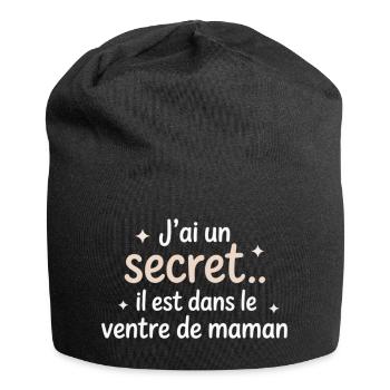 Secret in Mommy's Belly - Jersey Beanie - black - Front