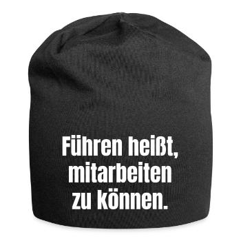 Leading means being able to cooperate - Jersey Beanie - black - Front