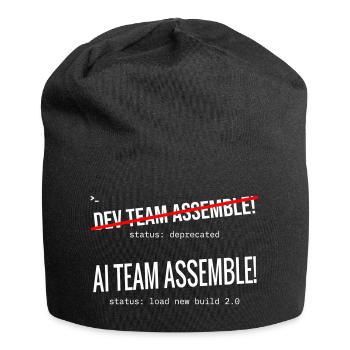AI Team Assemble – Typography - Jersey Beanie - black - Front