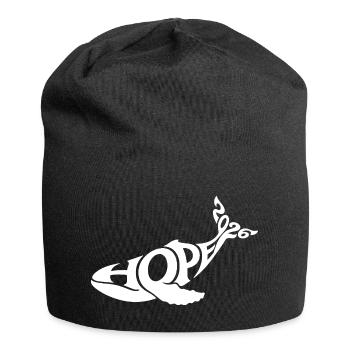 HOPE der Wal - Jersey-Beanie - Schwarz - Vorne
