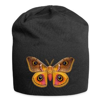Emperor Moth Saturnia pavonia - Jersey Beanie - black - Front