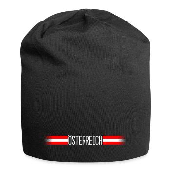 Austria flag / banner 004 AllroundDesigns - Jersey Beanie - black - Front