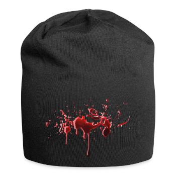 Blut - Halloween - Jersey-Beanie - Schwarz - Vorne