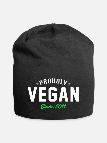 Vegan stolz seit 2011 proud vegan - Jersey-Beanie - Schwarz
