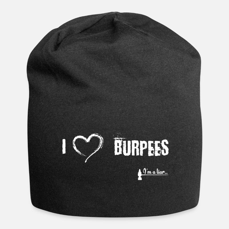 Ich liebe Burpees - Jersey-Beanie - Schwarz