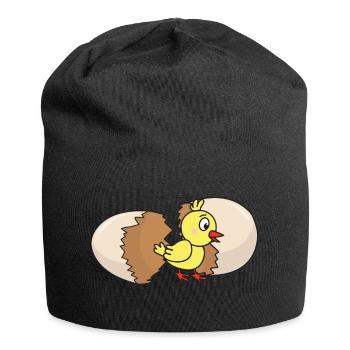 Chick poultry chicken chickens egg chicken egg easter egg - Jersey Beanie - black - Front