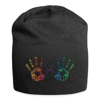 Mains Handprint Handmade Colorful Ornements Cadeau - Bonnet en jersey - noir - Devant