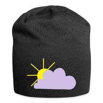 Sun peeks out from behind the cloud - Jersey Beanie - black - Front