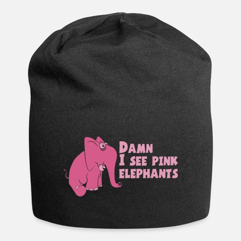 Pink elephant - Jersey Beanie - black