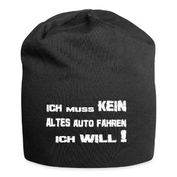 Kein altes Auto 2- Ich muss kein altes Auto fahren - Jersey-Beanie - Schwarz - Vorne