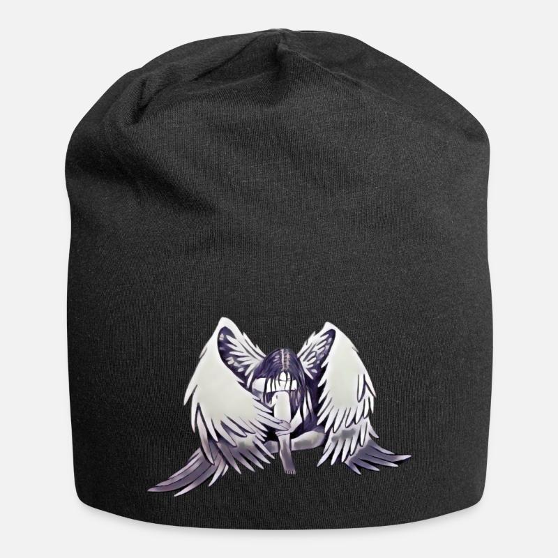 Einsamer Engel - Jersey-Beanie - Schwarz