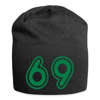 Green College Numers, College Zahlen, Nummern, 69 - Jersey-Beanie - Schwarz - Vorne