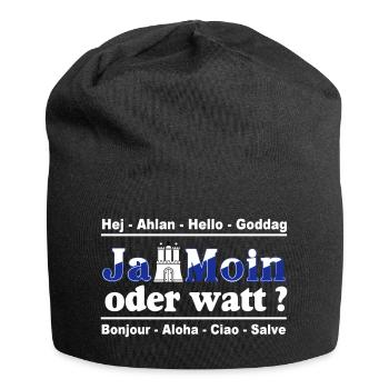 Hamburg , Tradition , Fan , Ja Moin oder watt (25) - Jersey-Beanie - Schwarz - Vorne