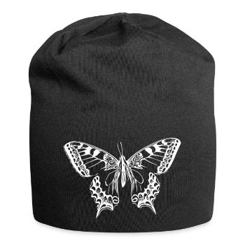Eleganter Schmetterling - Jersey-Beanie - Schwarz - Vorne
