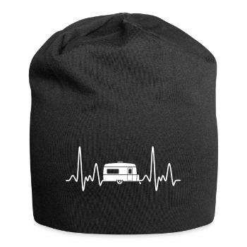 Wohnwagen herzschlag wohnmobil rv camping t-shirt - Jersey-Beanie - Schwarz - Vorne