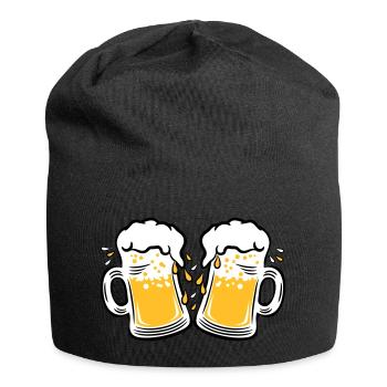 02 Deux mesures de gouttes de bière à griller 3c - Bonnet en jersey - noir - Devant