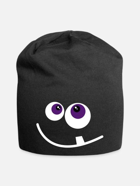 süßes Monster Gesicht - Jersey-Beanie - Schwarz
