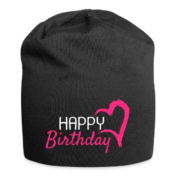 Happy Birthday - Jersey-Beanie - Schwarz - Vorne