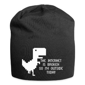 The internet is broken so i´m outside today - Jersey-Beanie - Schwarz - Vorne