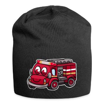 Camions de pompiers - Bonnet en jersey - noir - Devant