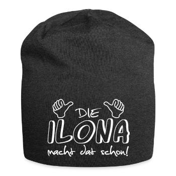 Ilona - Jersey-Beanie - Anthrazit - Vorne