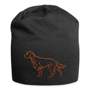 Setter above in orange - Jersey Beanie - black - Front