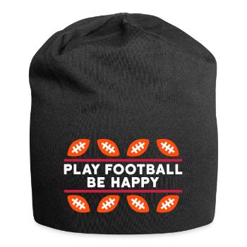 Play football, be happy (Spielbälle, Linien) - Jersey-Beanie - Schwarz - Vorne