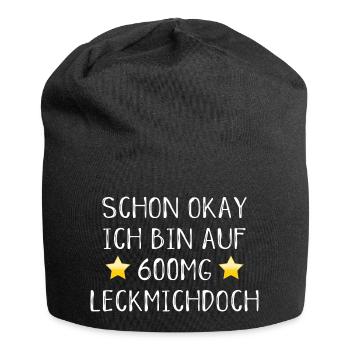 Büro lustiger Spruch Laune Geschenkidee - Jersey-Beanie - Schwarz - Vorne