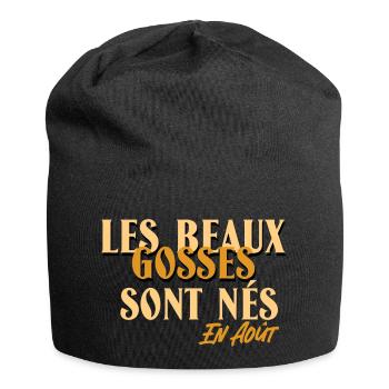 Les beaux gosses sont nés en août - Bonnet en jersey - noir - Devant