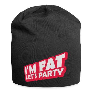 im fat lets party - Jersey-Beanie - Schwarz - Vorne