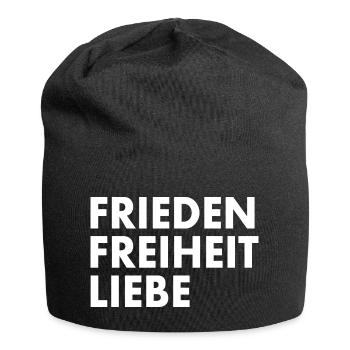 Frieden freiheit liebe - Jersey-Beanie - Schwarz - Vorne