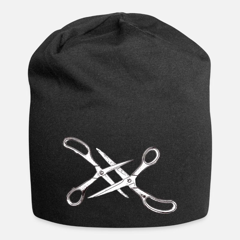 Two scissors - Jersey Beanie - black