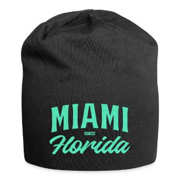 Fontaine sarcelle de Miami Florida - Bonnet en jersey - noir - Devant