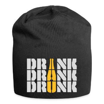 drink drank drunk Zitat - Jersey-Beanie - Schwarz - Vorne