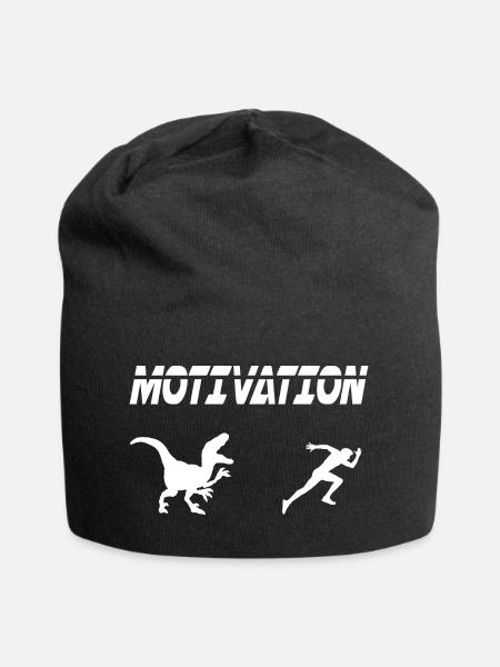 motivation sport course à pied running humour dino - Bonnet en jersey - noir