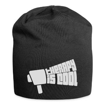 therapy is cool Quote - Jersey Beanie - black - Front