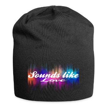 Sounds like love - Jersey-Beanie - Schwarz - Vorne