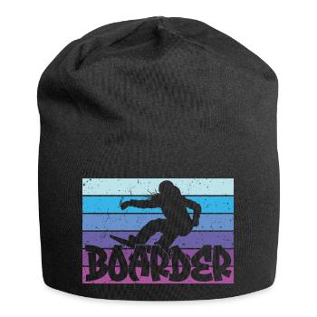 Snowboard Snowboarding Shirt - Boarder Vintage - Jersey Beanie - black - Front