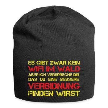 Es gibt kein WIFI imWald - Jersey-Beanie - Schwarz - Vorne