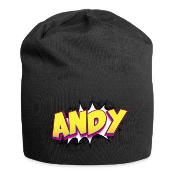 Andy Custom Name Comic Book Style Pop Art, Andy - Jersey Beanie - black - Front