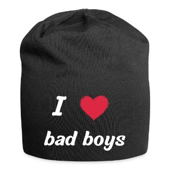 I love bad boys - Jersey-Beanie - Schwarz - Vorne