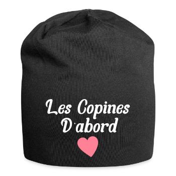 Les copines d'abord - Bonnet en jersey - noir - Devant
