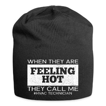 Quand ils se sentent chauds Drôle Technicien HVOC - Bonnet en jersey - noir - Devant