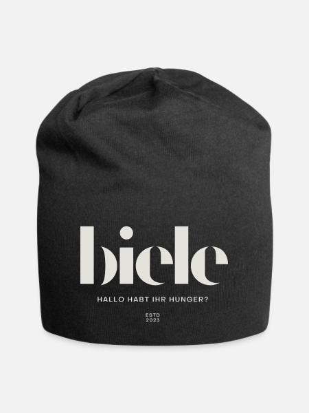 Biele Hallo habt ihr Hunger? - Jersey-Beanie - Schwarz